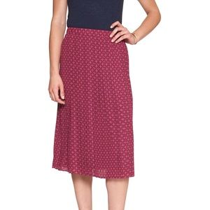 Banana Republic Printed Pleated Midi Skirt